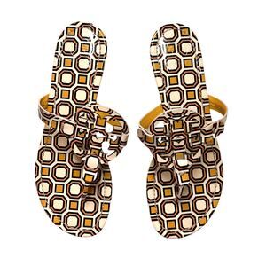 tory burch miller medallion thong patent leather printed flat sandals ballet